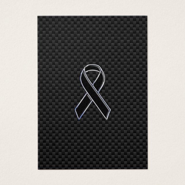 Chrome Style Black Ribbon Awareness Carbon Fibre (Vorderseite)