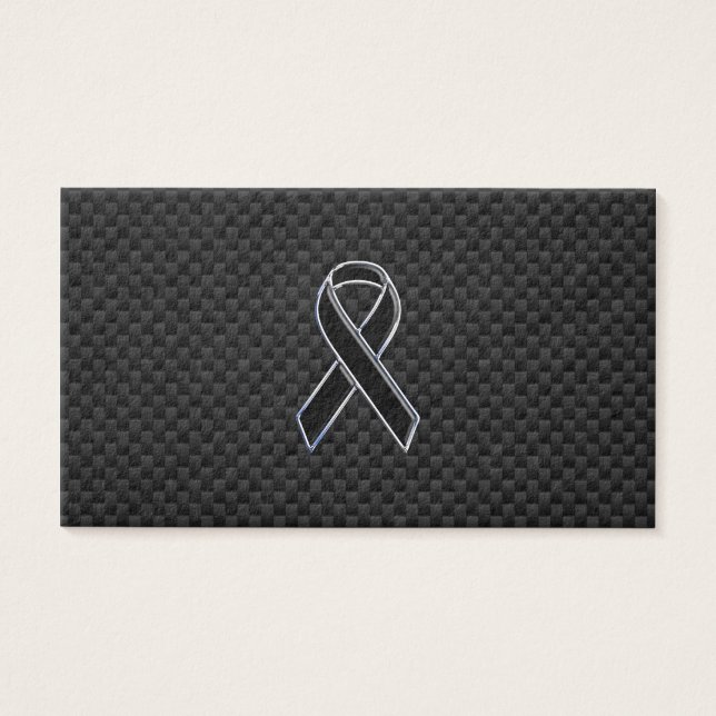 Chrome Style Black Ribbon Awareness Carbon Fibre (Vorderseite)