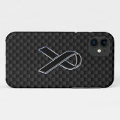 Chrome Style Black Ribbon Awareness Carbon Fibre Case-Mate iPhone Hülle (Rückseite (Horizontal))