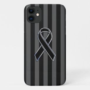 Chrome Style Black Ribbon Awareness Case-Mate iPhone Hülle