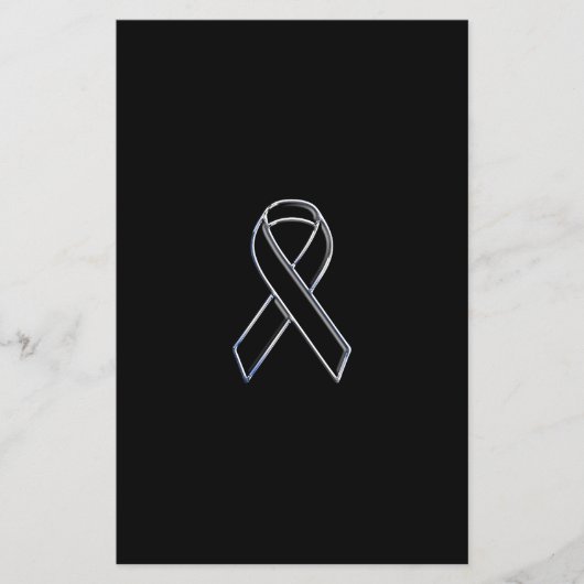 Chrome Style Black Ribbon Awareness Flyer (Vorne)