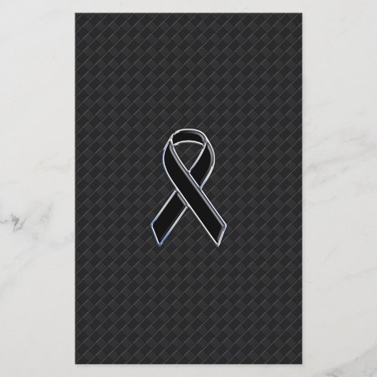 Chrome Style Black Ribbon Awareness Flyer (Vorne)
