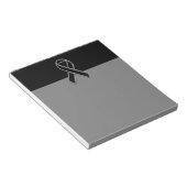 Chrome Style Black Ribbon Awareness on Black Notizblock (angewinkelt)