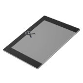 Chrome Style Black Ribbon Awareness on Black Notizblock (angewinkelt)