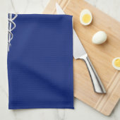 Chrome Style Caduceus Medical Symbol auf Navy Blue Geschirrtuch (Viertel Falte)