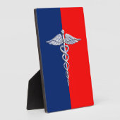 Chrome Style Caduceus Medical Symbol League Fotoplatte (Seite)