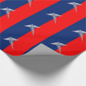 Chrome Style Caduceus Medical Symbol League Geschenkpapier (Ecke)
