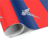 Chrome Style Caduceus Medical Symbol League Geschenkpapier (Rolleneckpunkt)