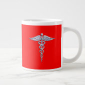 Chrome Style Caduceus Medical Symbol League Jumbo-Tasse (Rechts)