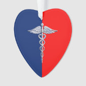 Chrome Style Caduceus Medical Symbol League Ornament (Vorderseite)