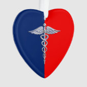 Chrome Style Caduceus Medical Symbol League Ornament (Vorderseite)