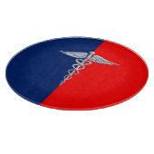 Chrome Style Caduceus Medical Symbol League Schneidebrett (Ecke)