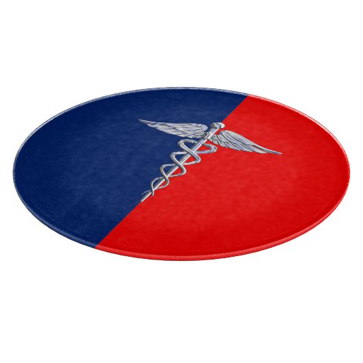 Chrome Style Caduceus Medical Symbol League Schneidebrett (Ecke)
