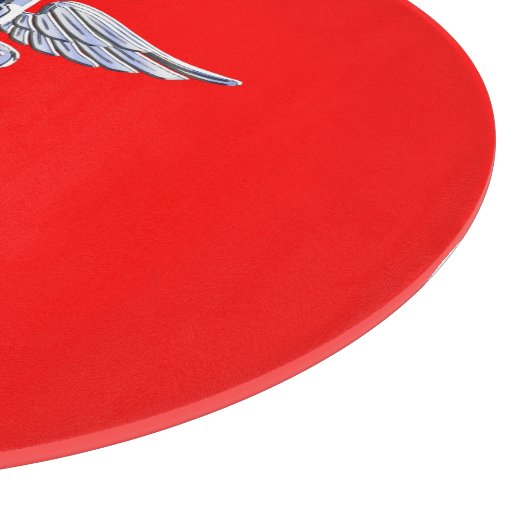 Chrome Style Caduceus Medical Symbol League Schneidebrett (Ecke)