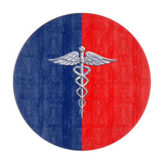 Chrome Style Caduceus Medical Symbol League Schneidebrett (Vorderseite)
