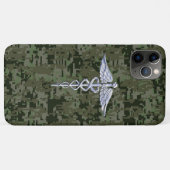 Chrome Style Caduceus Symbol auf Green Camouflage Case-Mate iPhone Hülle (Rückseite (Horizontal))