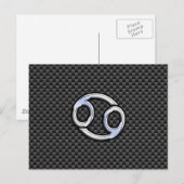 Chrome Style Cancer Zodiac Sign Carbon Fibre Print Postkarte (Vorne/Hinten)