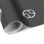 Chrome Style Cancer Zodiac-Symbol Geschenkpapier (Rolleneckpunkt)