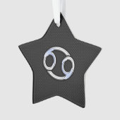 Chrome Style Cancer Zodiac-Symbol Ornament (Vorderseite)
