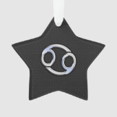 Chrome Style Cancer Zodiac-Symbol Ornament (Vorderseite)