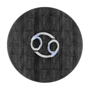 Chrome Style Cancer Zodiac-Symbol Schneidebrett