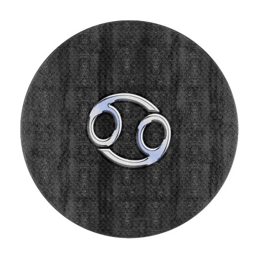 Chrome Style Cancer Zodiac-Symbol Schneidebrett (Vorderseite)
