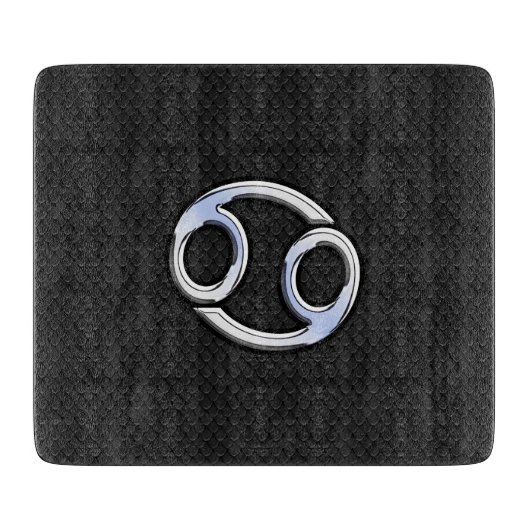 Chrome Style Cancer Zodiac-Symbol Schneidebrett (Vorderseite)