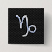 Chrome Style Capricorn Sign auf Schlange Skin Deck Button (Vorderseite)