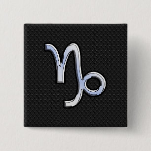 Chrome Style Capricorn Sign auf Schlange Skin Deck Button