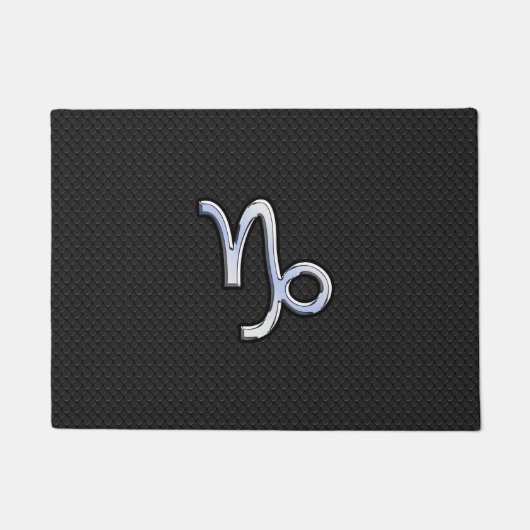 Chrome Style Capricorn Sign auf Schlange Skin Deck Fußmatte (Vorderseite)