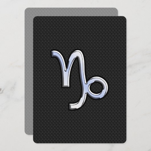 Chrome Style Capricorn Zodiac Sign on Snake Stil (Vorne/Hinten)