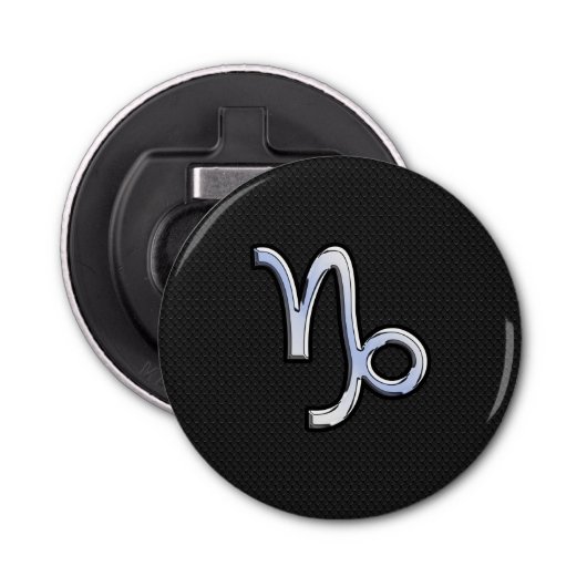 Chrome Style Capricorn Zodiac Sign on Snake Stil Flaschenöffner (Vorderseite)