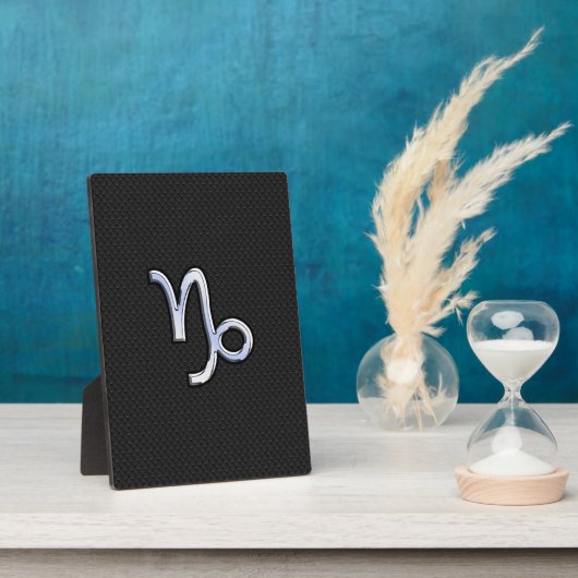 Chrome Style Capricorn Zodiac Sign on Snake Stil Fotoplatte (Seite)