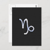 Chrome Style Capricorn Zodiac Sign on Snake Stil Postkarte (Vorne/Hinten)