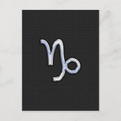 Chrome Style Capricorn Zodiac Sign on Snake Stil Postkarte (Vorderseite)