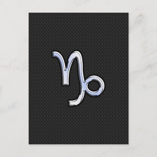 Chrome Style Capricorn Zodiac Sign on Snake Stil Postkarte (Vorderseite)