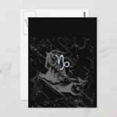 Chrome Style Capricorn Zodiac-Zeichen auf Hevelius Postkarte (Vorne/Hinten)