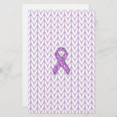 Chrome Style Crystal Pink Ribbon Awareness Strick Briefpapier (Vorne/Hinten)