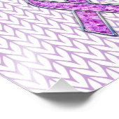 Chrome Style Crystal Pink Ribbon Awareness Strick Fotodruck (Ecke)