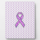 Chrome Style Crystal Pink Ribbon Awareness Strick Fotoplatte (Vorderseite)