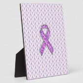 Chrome Style Crystal Pink Ribbon Awareness Strick Fotoplatte (Seite)