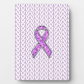 Chrome Style Crystal Pink Ribbon Awareness Strick Fotoplatte (Vorderseite)