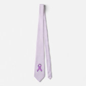 Chrome Style Crystal Pink Ribbon Awareness Strick Krawatte (Vorderseite)