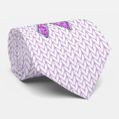 Chrome Style Crystal Pink Ribbon Awareness Strick Krawatte (Gerollt)