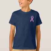 Chrome Style Crystal Pink Ribbon Awareness Strick T-Shirt (Vorderseite)
