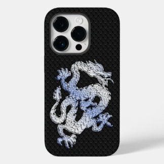 Chrome Style Dragon auf Black Snake Skin Case-Mate iPhone 14 Pro Hülle