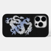 Chrome Style Dragon auf Black Snake Skin Case-Mate iPhone Hülle (Rückseite (Horizontal))
