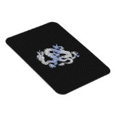 Chrome Style Dragon auf Black Snake Skin Print Magnet (Rechte Seite)