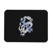 Chrome Style Dragon auf Black Snake Skin Print Magnet (Horizontal)