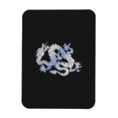 Chrome Style Dragon auf Black Snake Skin Print Magnet (Vertikal)